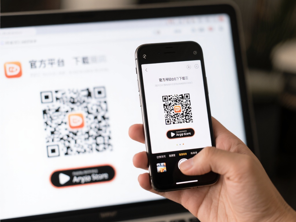 扫描二维码下载
很多官方平台会提供二维码下载方式